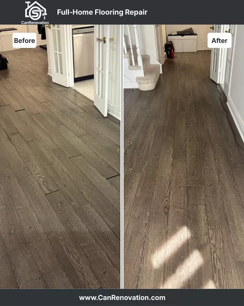Full-Home Hardwood Flooring Repair Project- North York