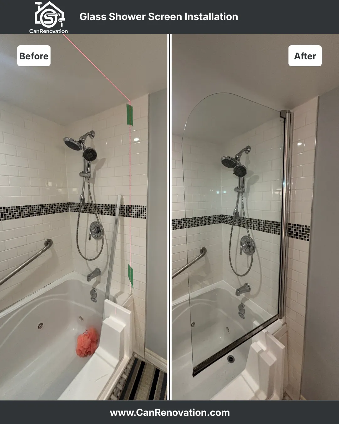 Frameless  Shower Door Installation- Toronto